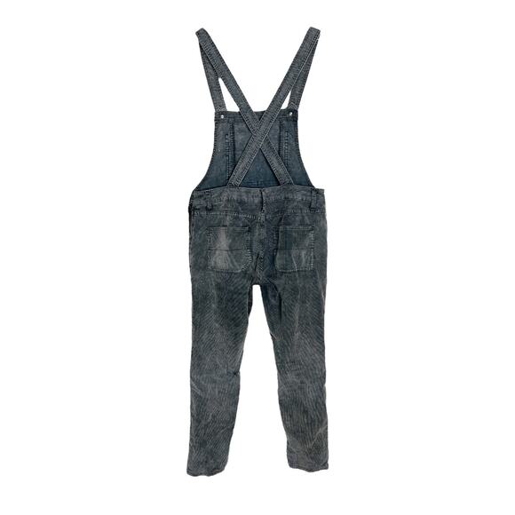 Free People Through The Woods Distressed Corduroy Overalls Gray Womens 26 - Picture 3 of 10